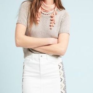 Anthropologie Pilcro Embroidered Denim Skirt 00P